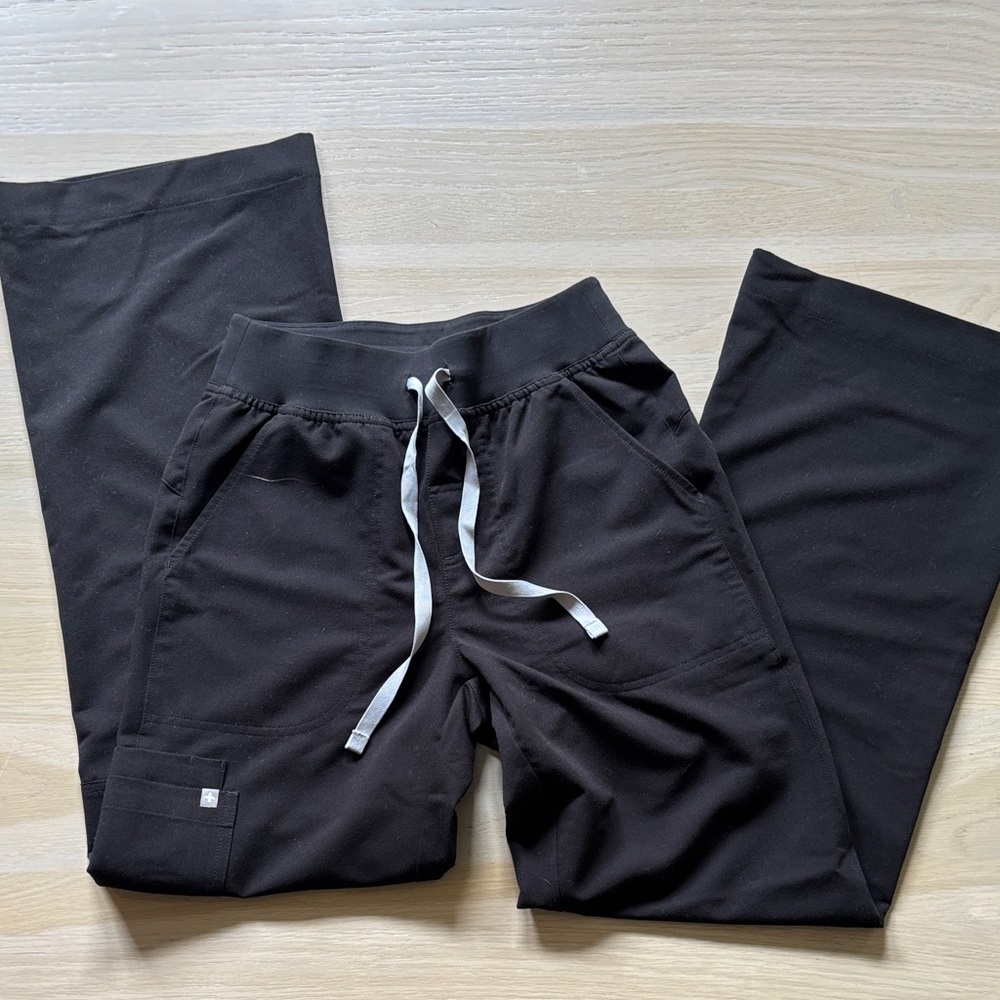 Figs Black Boot Cut High Waist Pants